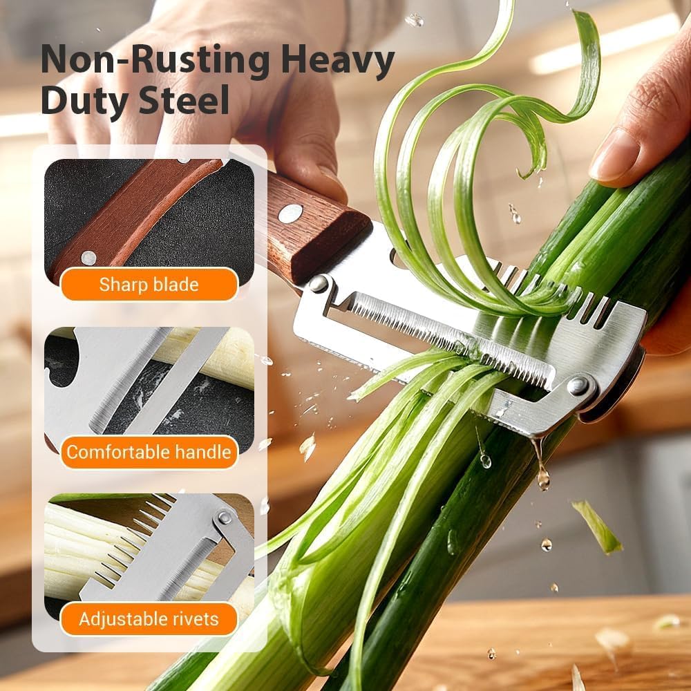🥇5-in-1 Multi-Use Premium Stainless Steel Peeler – Peeler + Slicer + Bottle Opener