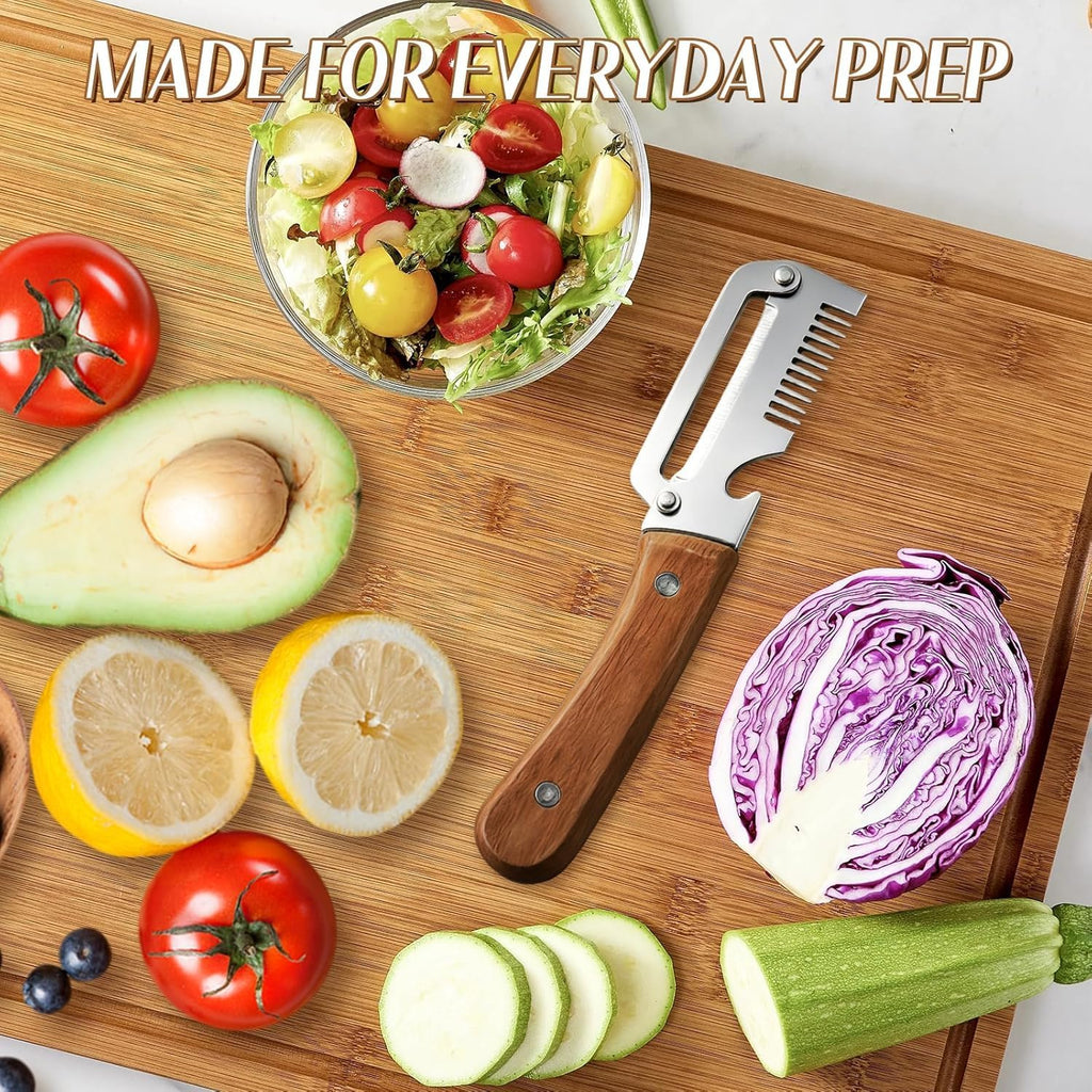 🥇5-in-1 Multi-Use Premium Stainless Steel Peeler – Peeler + Slicer + Bottle Opener