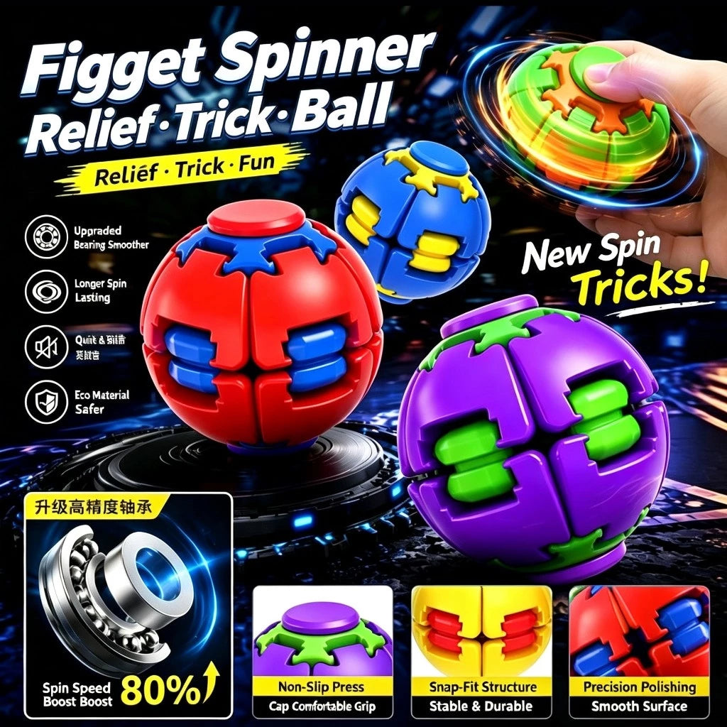 Press-to-Spin Stress Ball (Buy 1 Get 1 FREE)