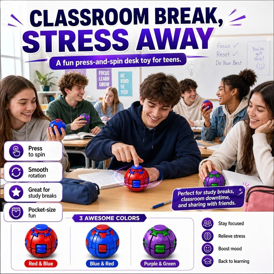 Press-to-Spin Stress Ball (Buy 1 Get 1 FREE)
