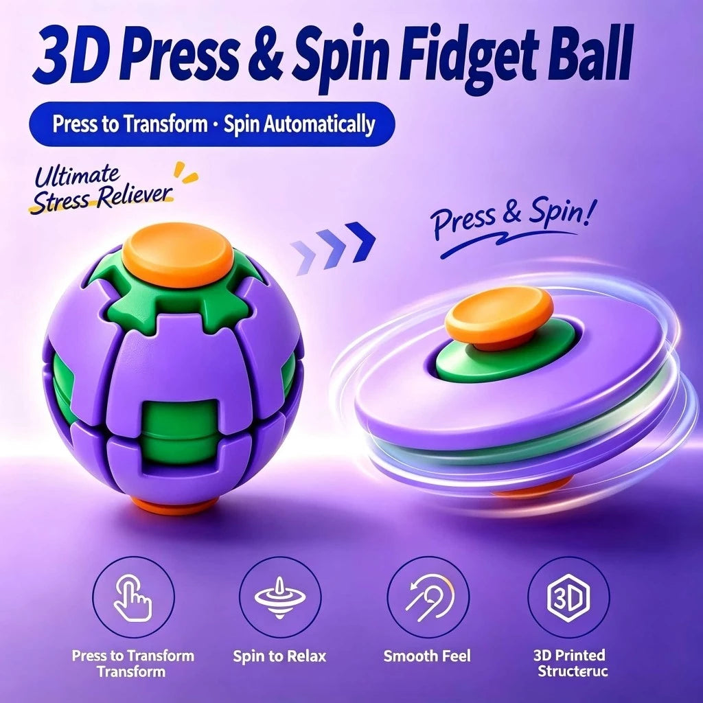 Press-to-Spin Stress Ball (Buy 1 Get 1 FREE)