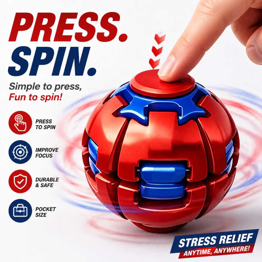 Press-to-Spin Stress Ball (Buy 1 Get 1 FREE)